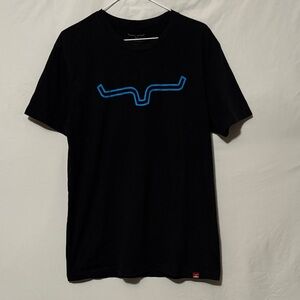 Kimes Ranch Black T-Shirt with Blue Logo